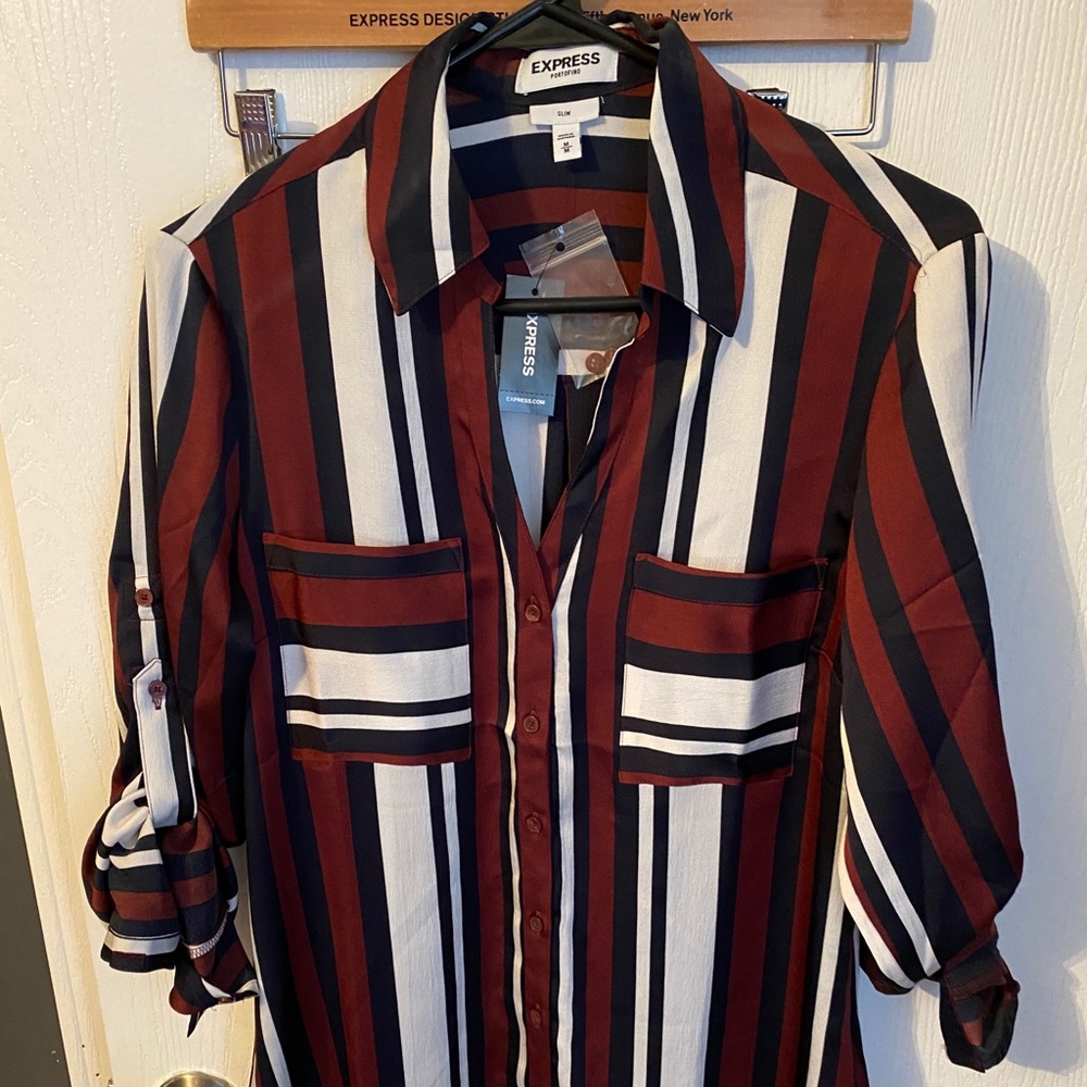 Express slim fit striped portofino